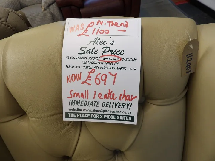 Sofa #55 at Alec's clearance warehouse, Bolton