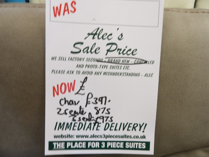 Sofa #150 at Alec's clearance warehouse, Bolton