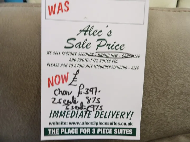 Sofa #40 at Alec's clearance warehouse, Bolton