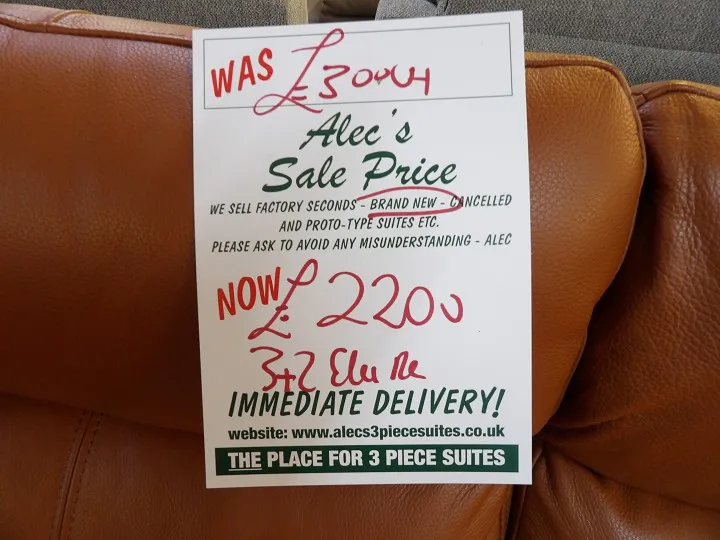 Sofa #47 at Alec's clearance warehouse, Bolton