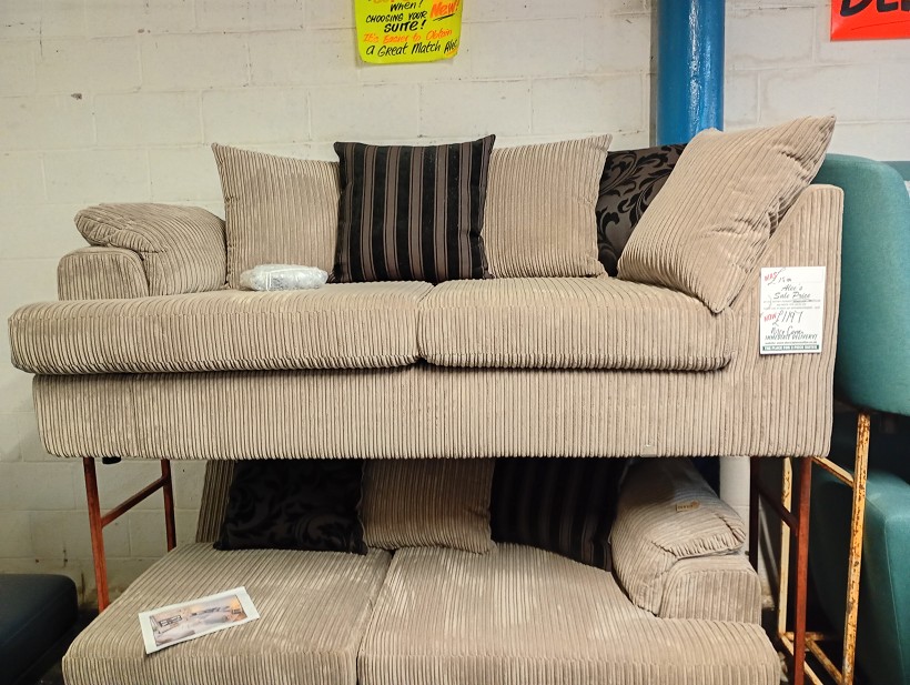 Mushroom Beige Jumbo Cord Corner Sofa