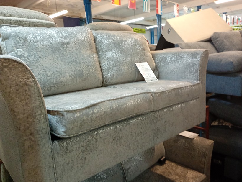 Duck Egg Blue Crushed Velvet 2 Seater Sofa