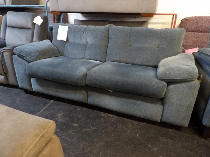 3+1 Blue Grey Fabric Sofa Set