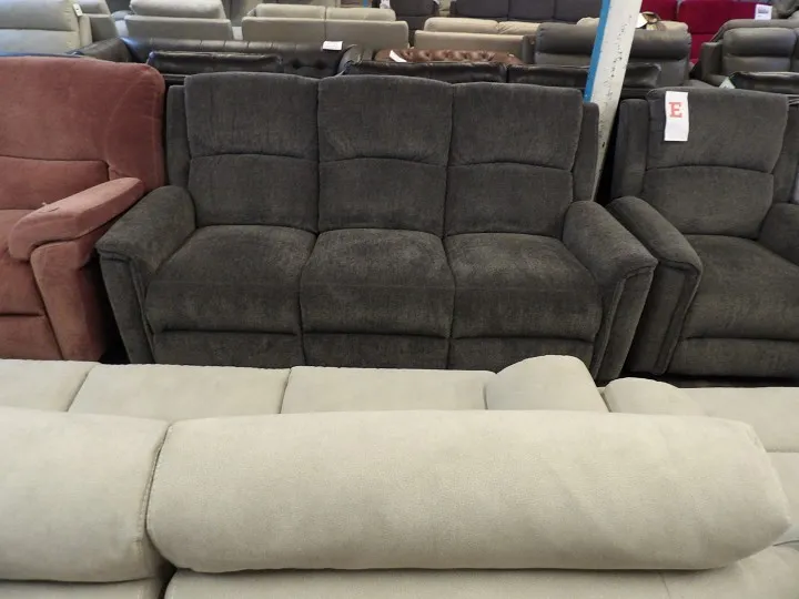 3 Seater and Dark Fabric Armchair Set