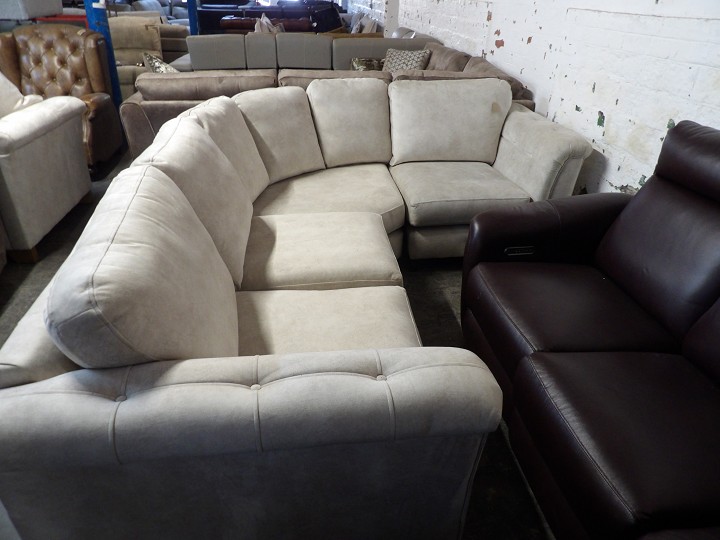 Stone Fabric Corner Sofa