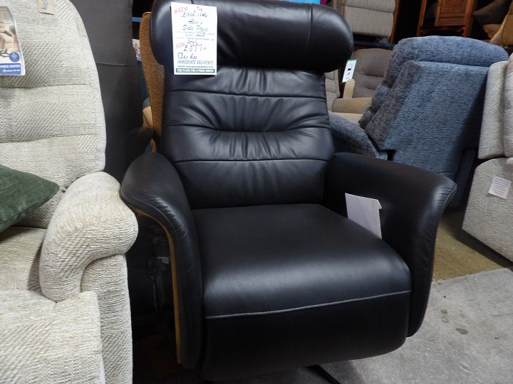 Black Leather Swivel Recliner Chair