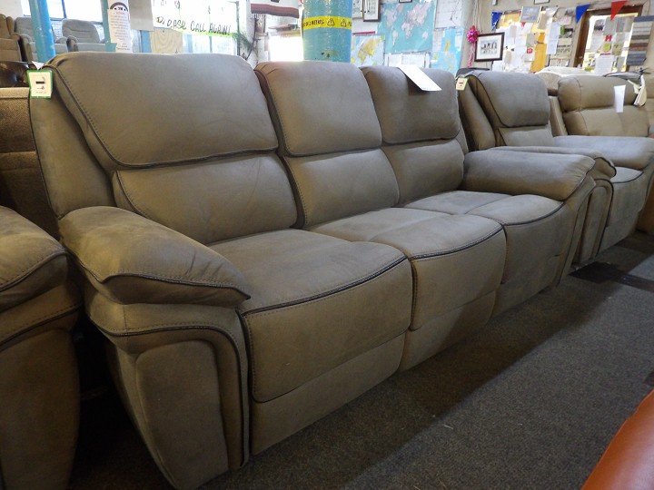 Mushroom Fabric Recliner Sofa