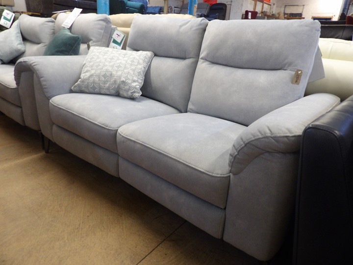 Silver Grey Fabric Recliner Sofa Set