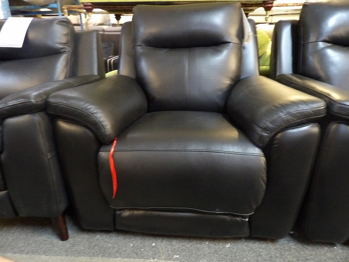 Black Leather Recliner Armchair