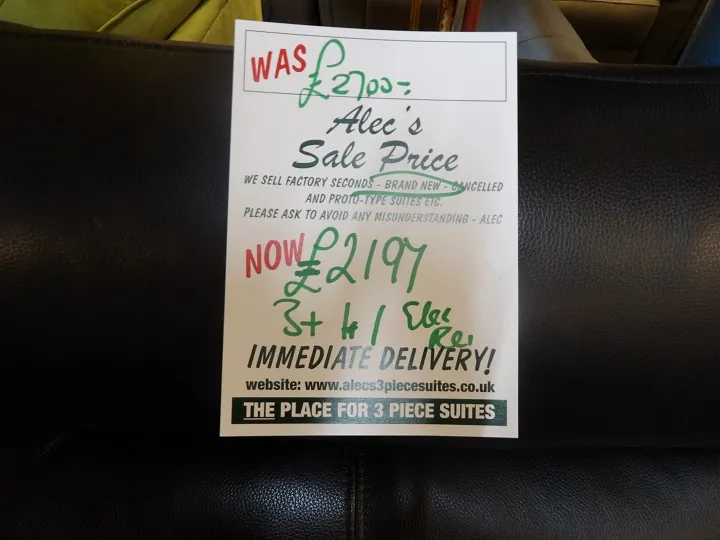 Sofa #34 at Alec's clearance warehouse, Bolton