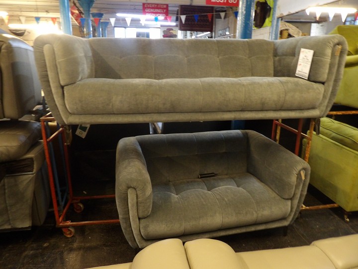 Sage Green Velvet 3 Seater Sofa