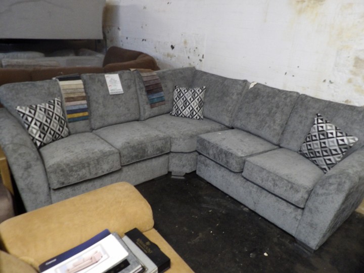 Grey Fabric Corner Sofa