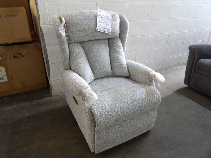 Light Grey Fabric Power Recliner Chair