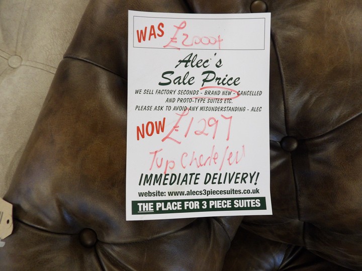 Sofa #683 at Alec's clearance warehouse, Bolton