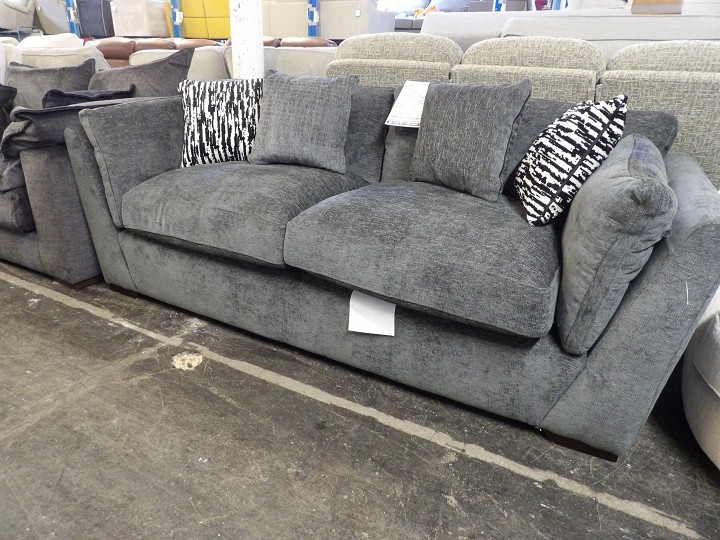 Dark Grey Fabric 3 Seater Sofa with Scatter Back Cushions
