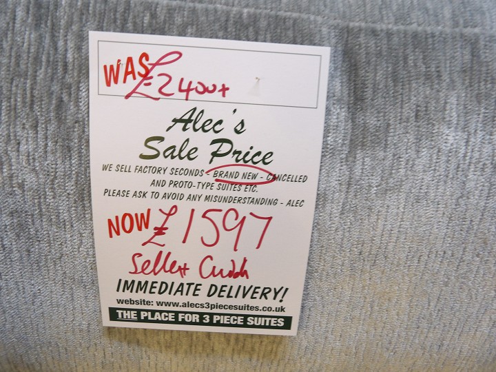 Sofa #396 at Alec's clearance warehouse, Bolton