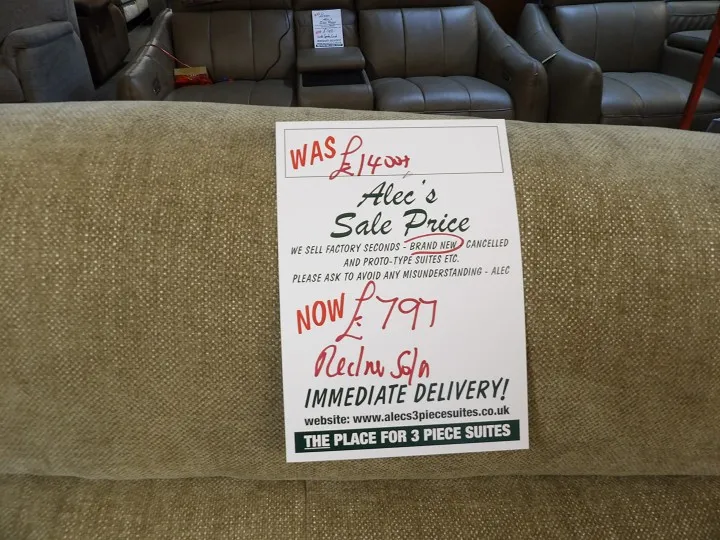 Sofa #353 at Alec's clearance warehouse, Bolton