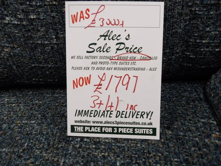 Sofa #343 at Alec's clearance warehouse, Bolton