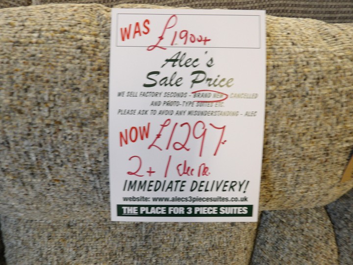 Sofa #445 at Alec's clearance warehouse, Bolton