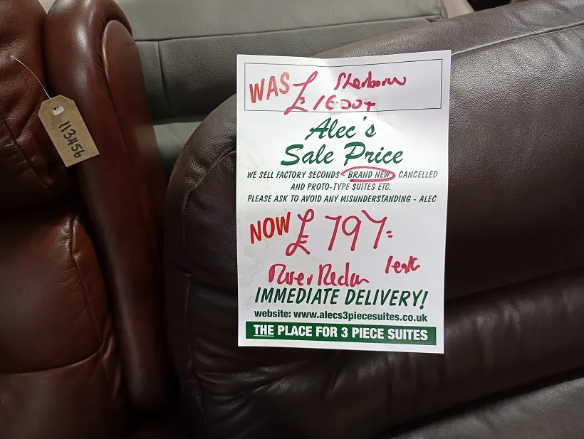 Sofa #22 at Alec's clearance warehouse, Bolton