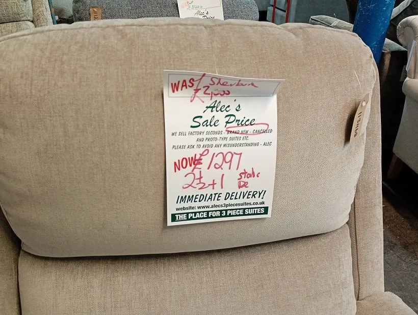 Sofa in stock at Alec's ready for Lancashire delivery