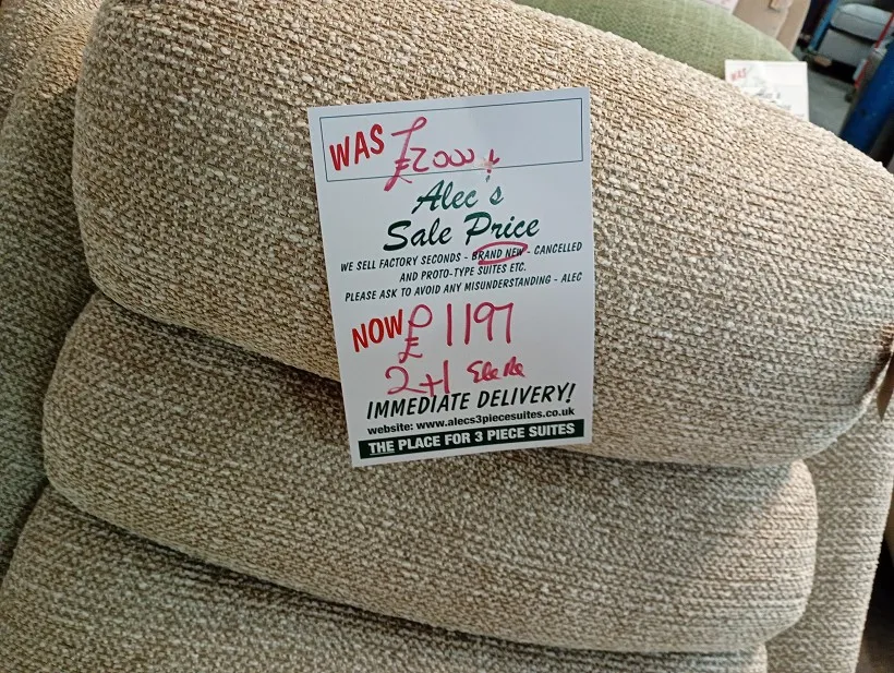 Sofa in stock at Alec's ready for Lancashire delivery