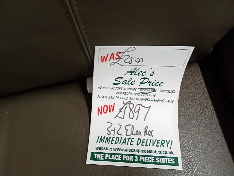 Sofa in stock at Alec's ready for Lancashire delivery