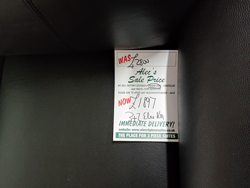 Sofa #349 at Alec's clearance warehouse, Bolton