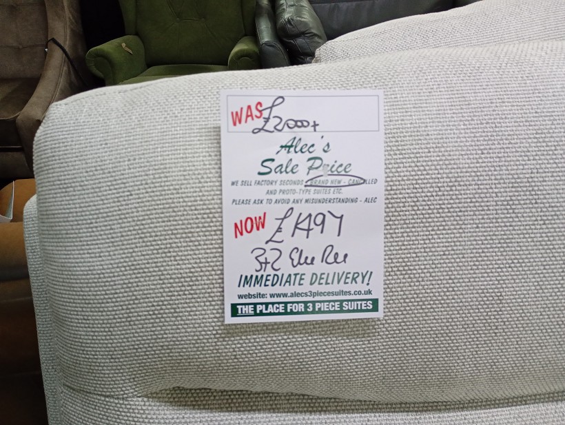 Sofa #320 at Alec's clearance warehouse, Bolton