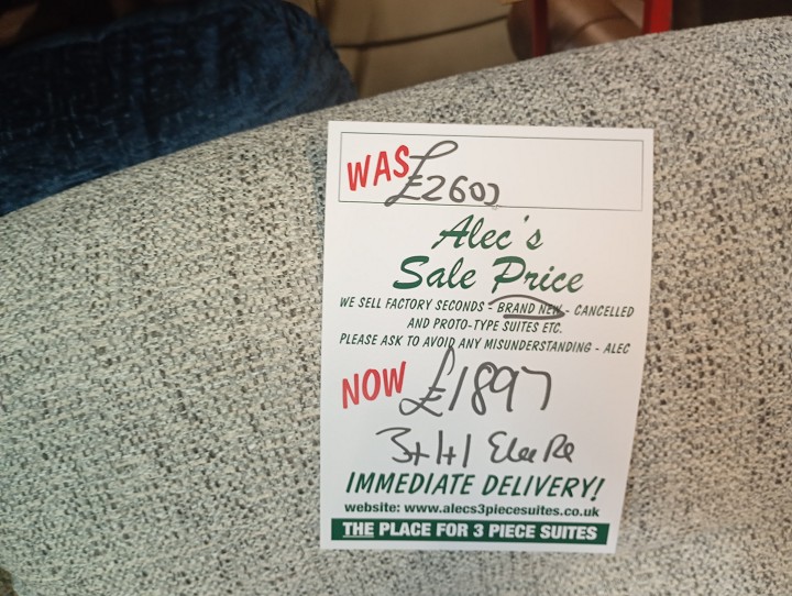 Sofa #486 at Alec's clearance warehouse, Bolton