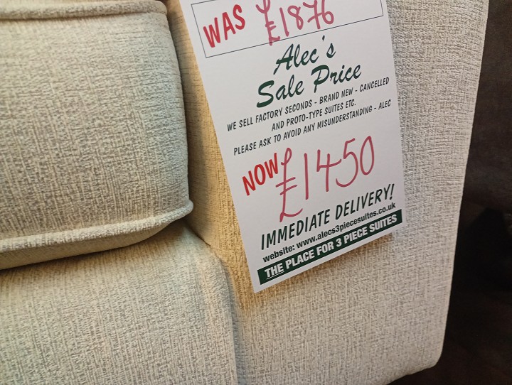Sofa #470 at Alec's clearance warehouse, Bolton