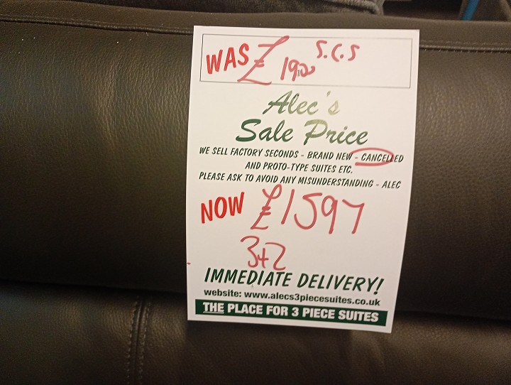 Sofa #475 at Alec's clearance warehouse, Bolton