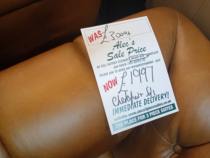 Sofa #871 at Alec's clearance warehouse, Bolton