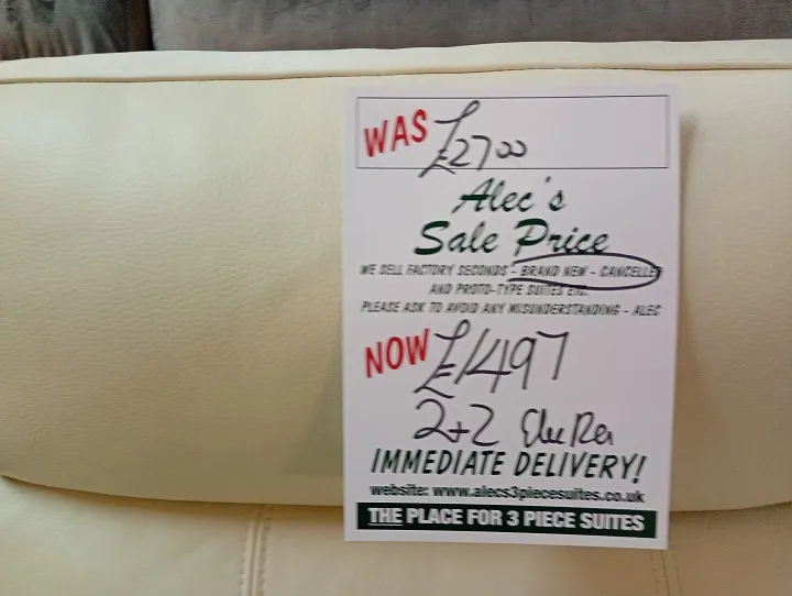 Sofa #1065 at Alec's clearance warehouse, Bolton