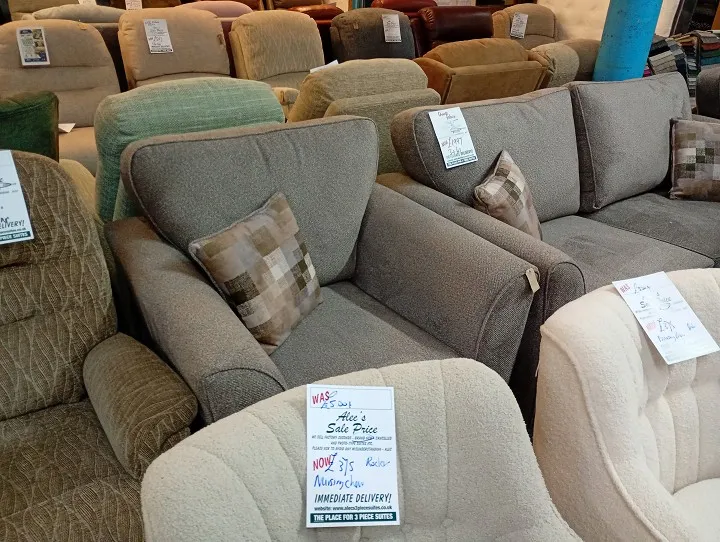 Sofa #1050 at Alec's clearance warehouse, Bolton