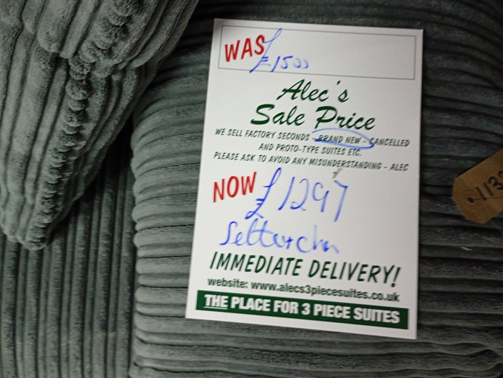 Sofa #1225 at Alec's clearance warehouse, Bolton