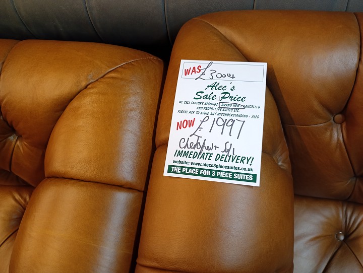 Sofa #1197 at Alec's clearance warehouse, Bolton