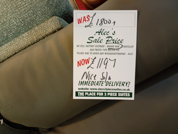 Sofa #1401 at Alec's clearance warehouse, Bolton