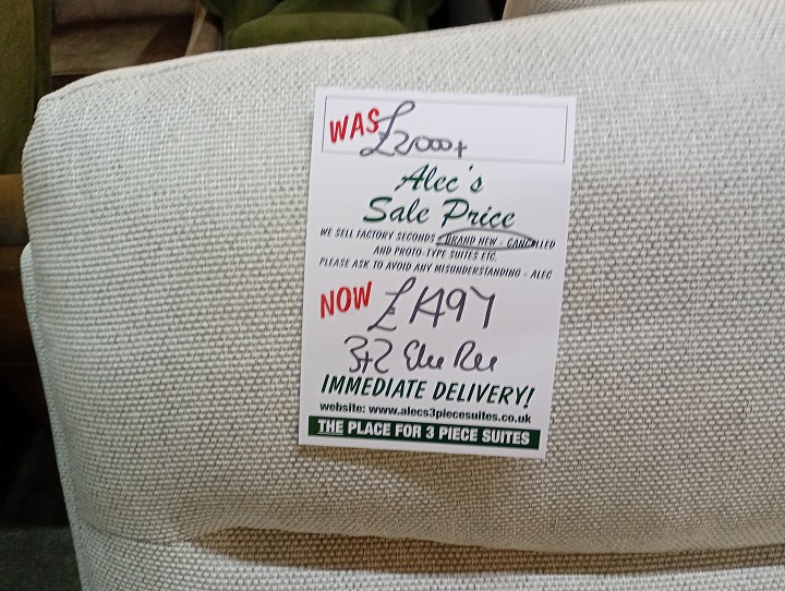 Sofa #1387 at Alec's clearance warehouse, Bolton