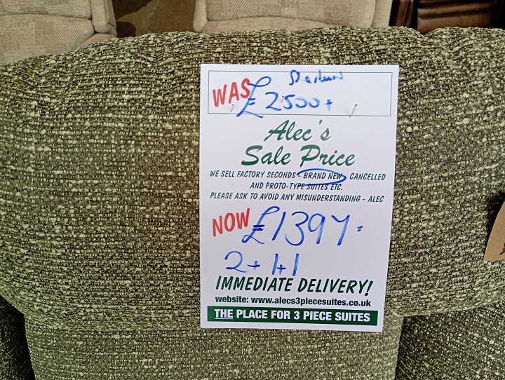 Sofa #1360 at Alec's clearance warehouse, Bolton