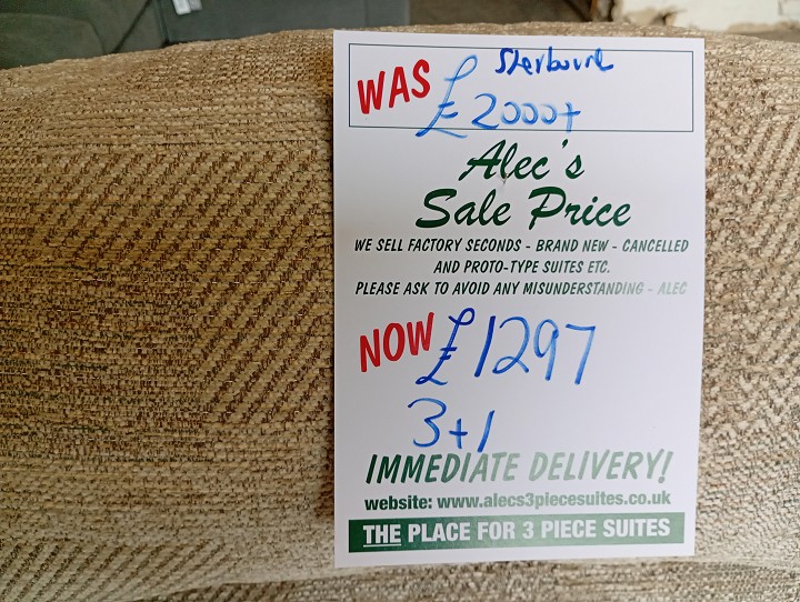 Sofa #1355 at Alec's clearance warehouse, Bolton