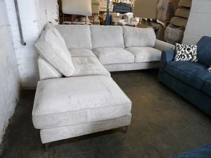Light Grey Fabric Corner Sofa with Chaise