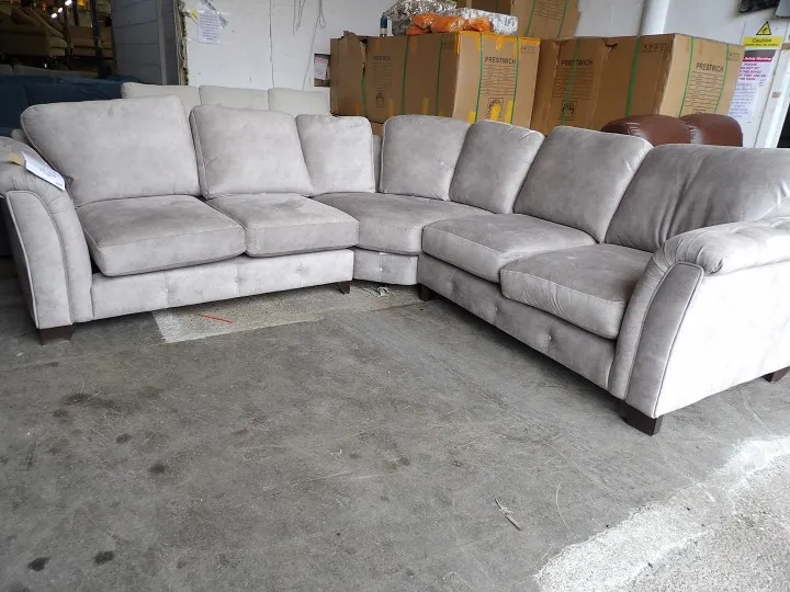 Large Light Grey Family Corner Sofa