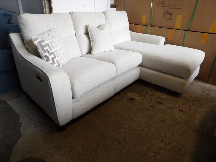 Light Grey Fabric Chaise Sofa